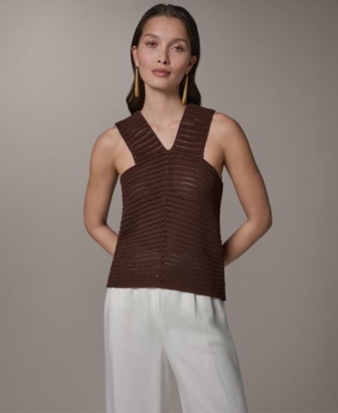 Женский свитер Donna Karan New York Sleeveless V-Neck, цвет: Canyn