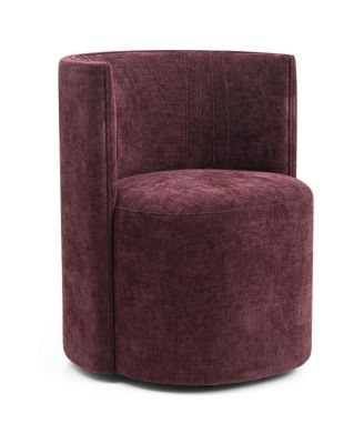 Textured Fabric Swivel Barrel Accent Dining Chair With Casters 1 Pc