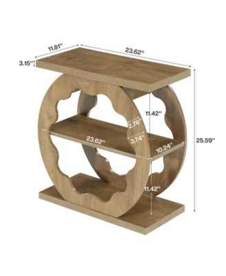 End Table for Living Room, Side Table with Storage, 3-Tier Couch End Table Narrow Nightstand
