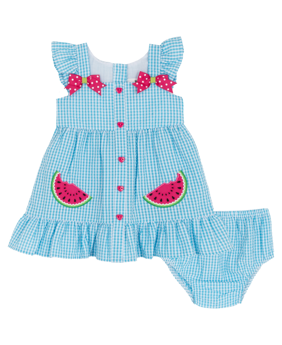 Rare Editions Baby Girls' Watermelon Applique Dress and Bloomer, 2-Piece Set