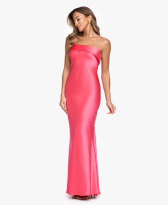 Women's Strapless Sleeveless Polyester Gown
