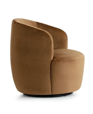 Velvet Swivel Barrel Accent Chair 27 Inch Wide Upholstered 1 Piece