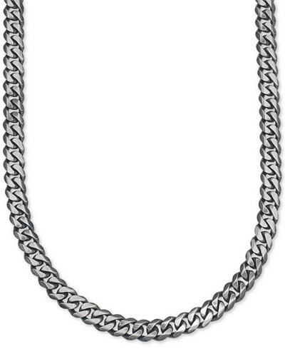 Esquire Men's Jewelry Wide Link (5-1/4mm) Curb Chain in Sterling Silver, Only at Macy's