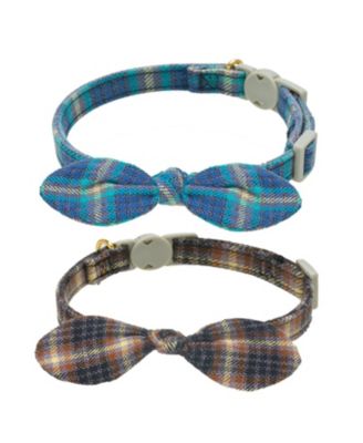 Bowtie Cat Collar With Bell Breakaway Kitten Collars Removable Bow Cotton Stylish