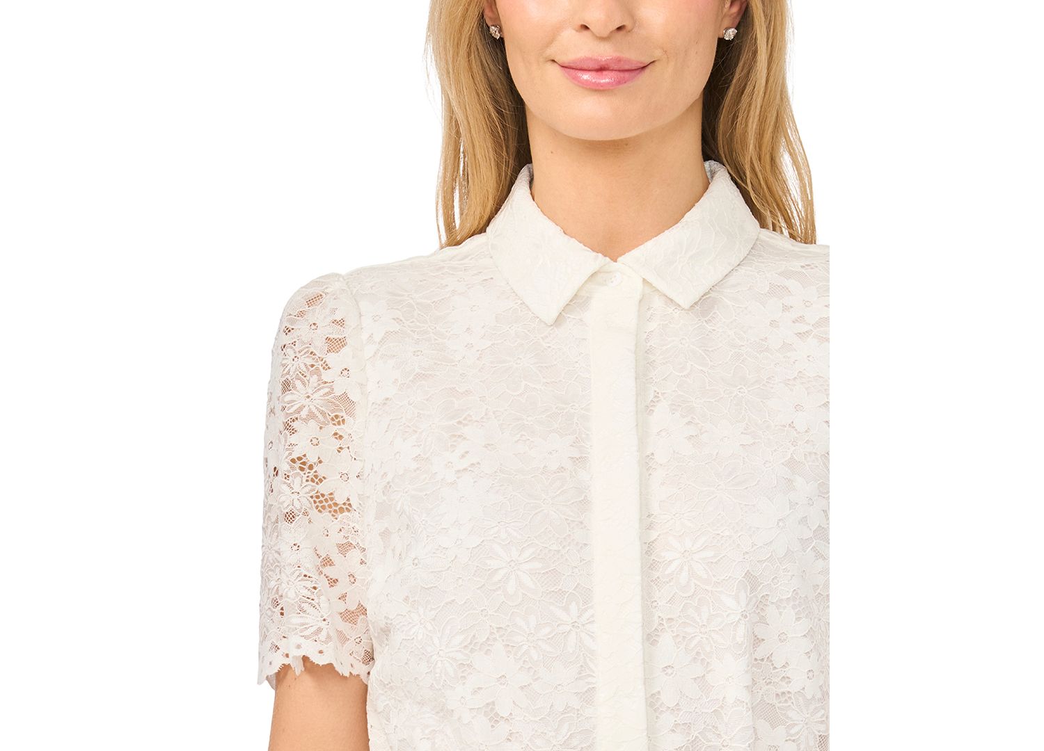 Women's Short-Sleeve Collared Belted Dress