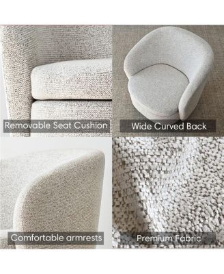 30.5" Swivel Barrel Accent Chair, Round Upholstered Armchair, 1 Pc