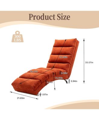 Luxury Upholstered Chaise Lounge Chair with Gentle Vibration Function, Linen Leisure Recliner for Living Room
