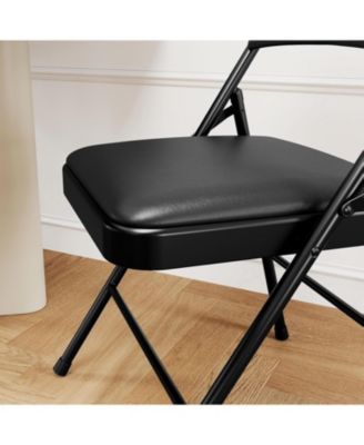 2-Pack Commercial Folding Chairs, Padded, Stackable, Steel Frame, For Indoor/Outdoor Use