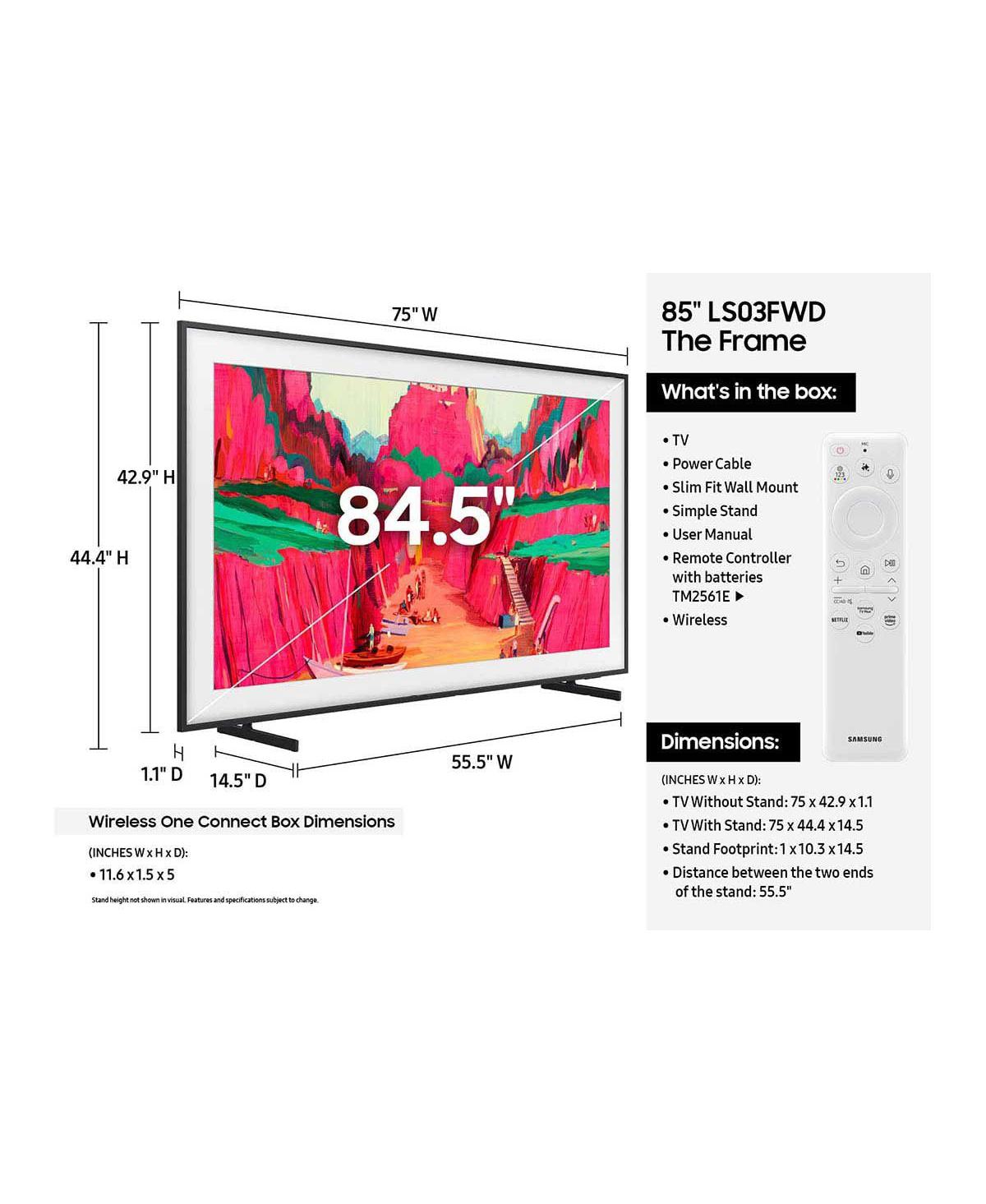 Samsung QN85LS03FWDXZA 85" The Frame Pro Neo Qled 4K Smart Club Tv (2025)
