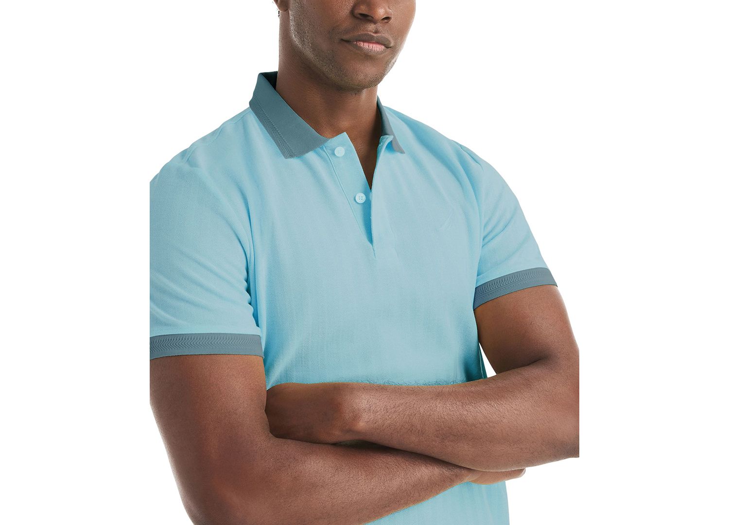 Men's Herringbone Short-Sleeve Polo Shirt