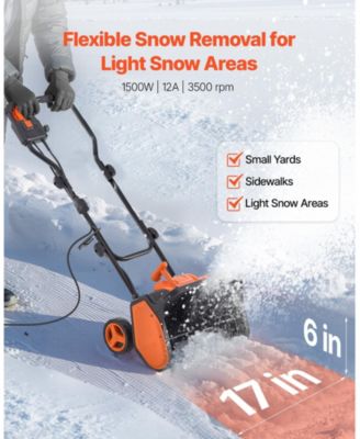 Electric Snow Shovel, 12A 17 inch Corded Snow Shovel, Adjustable Chute for Winter