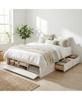 Platform Bed w/ 4 Drawers and Lift Storage, No Headboard