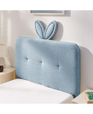Twin Rabbit Ear Upholstered Bed w/LED and 4 Drawers