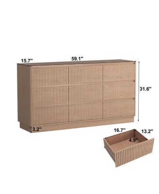 9 Drawer Wood Dresser/TV Stand