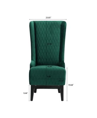 Velvet High-Back Accent Chair
