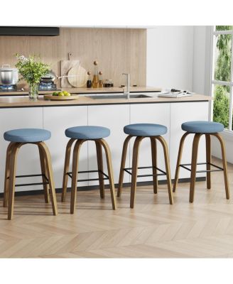 Fabric Swivel Bar Stools Set of 2