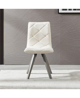 Set of 2 Mid-Century Modern Dining Chairs with Wood Legs