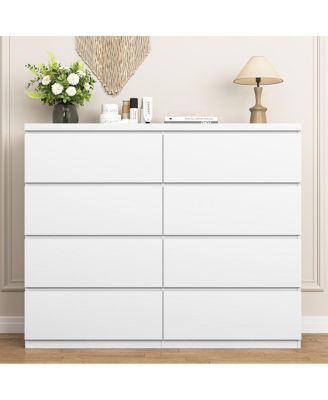 8-Drawer Wood Dresser/Chest for Bedroom and Living Room