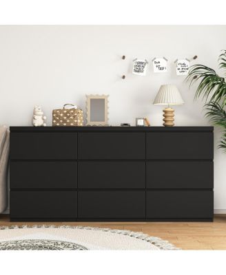 Modern 9-Drawer Matte Dresser