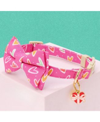 2 Pack Cat Collar Breakaway Bowtie Dinosaur Pattern Soft Cotton Adjustable