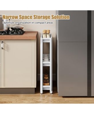 3-Tier Slim Rolling Storage Cart 2-Pack Mobile Bathroom Organizer with Wheels