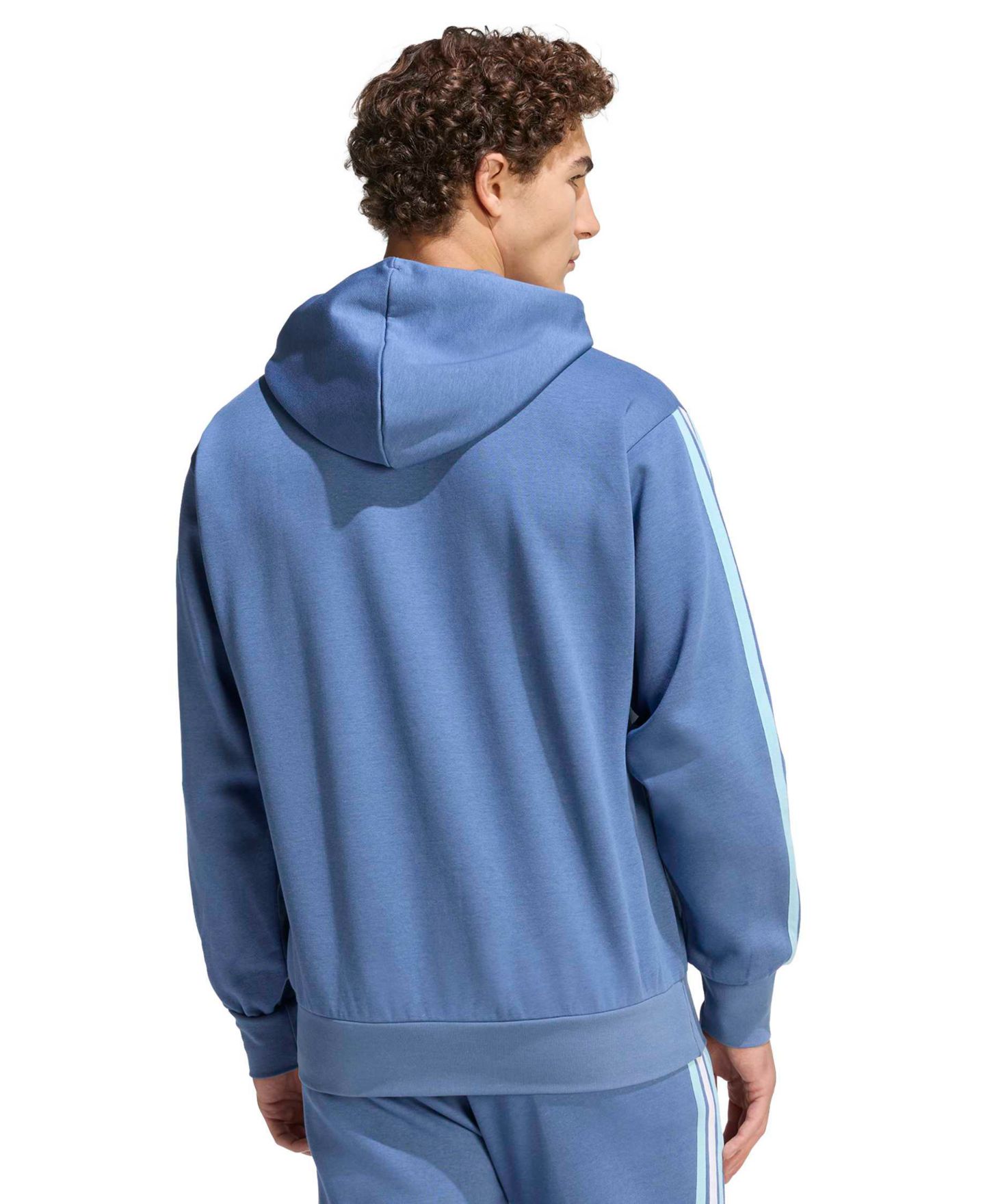 Мужское худи adidas Fleece Pullover, цвет: Синий — фото 4