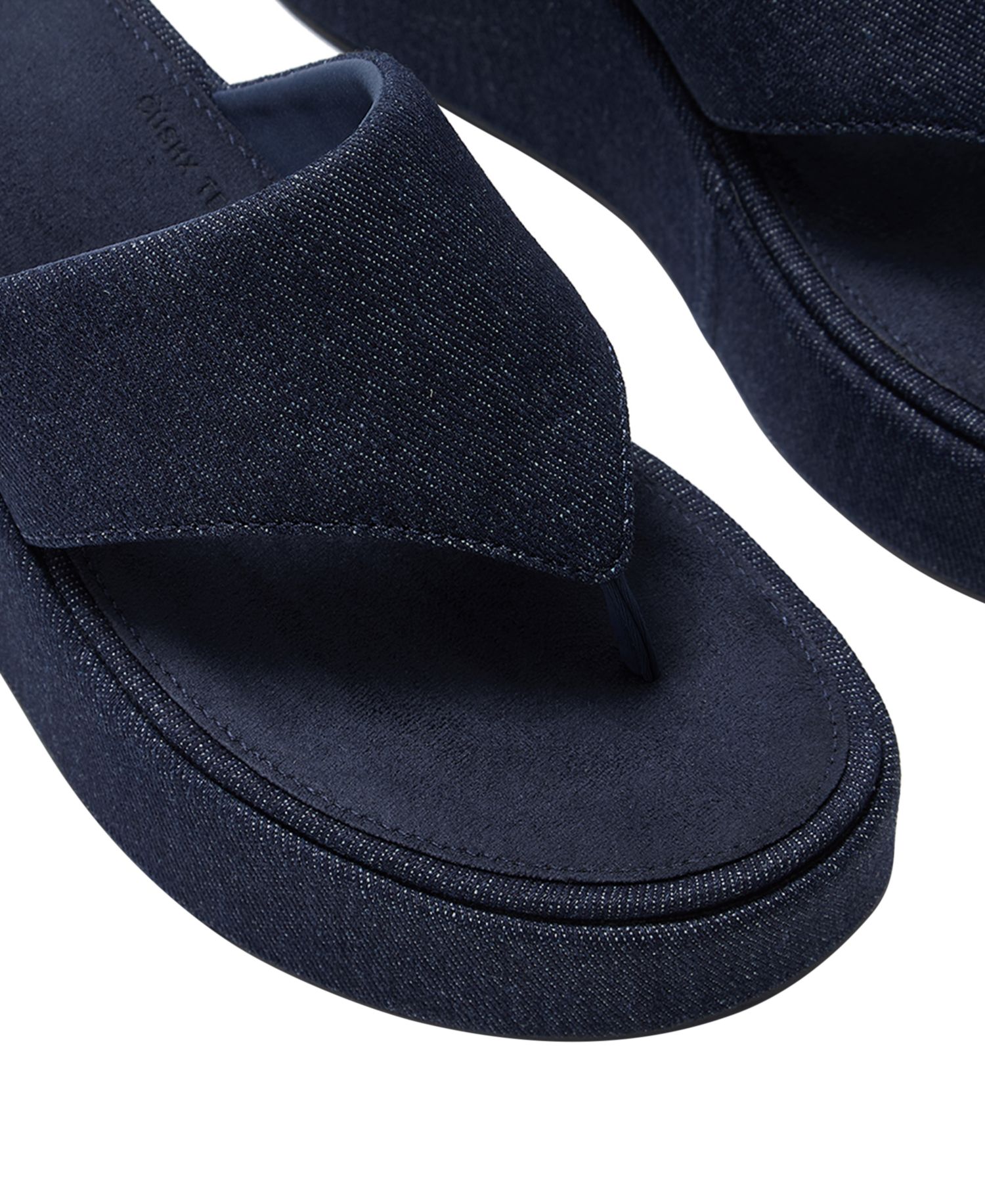 Women's Platfforms Denim Wedge Toe-Post Sandals