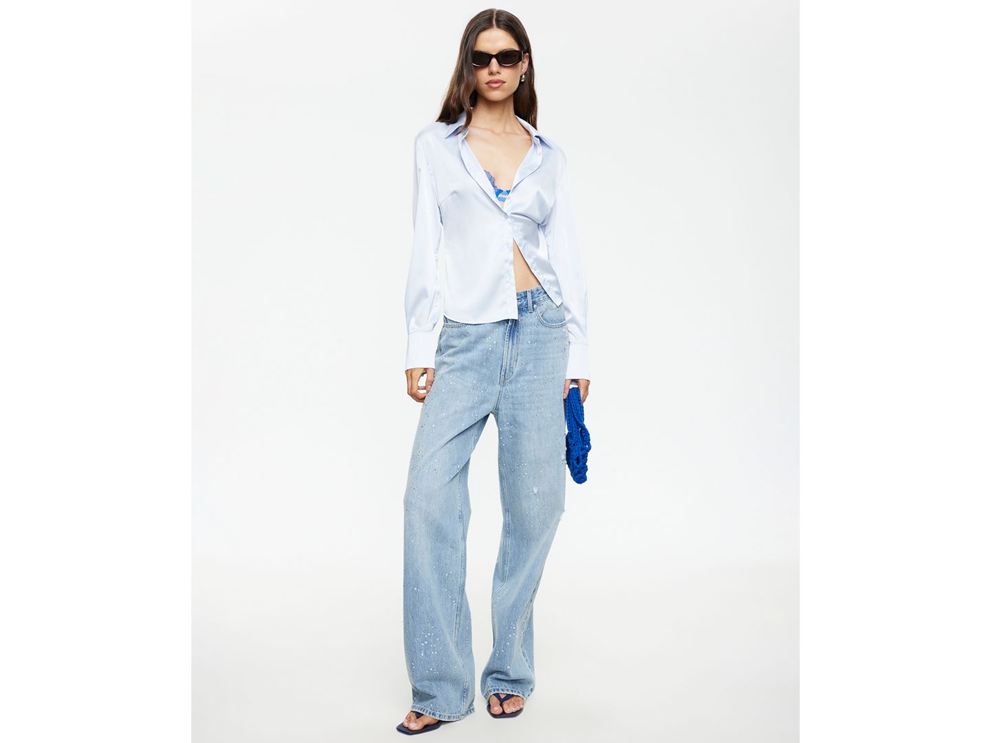 Женские джинсы Lioness Diamante Straight Cotton, цвет: Светлый джинсовый — фото 3