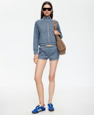 Women's Striped Funnel Neck Jacket