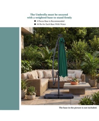 10ft Patio Offset Hanging Lighted Umbrella with Tassels