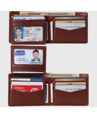 Men's Connor Executive Bifold Wallet | Business Passcase for Men | Premium Leather | Dual ID Windows | RFID Blocking | Gift Box Included