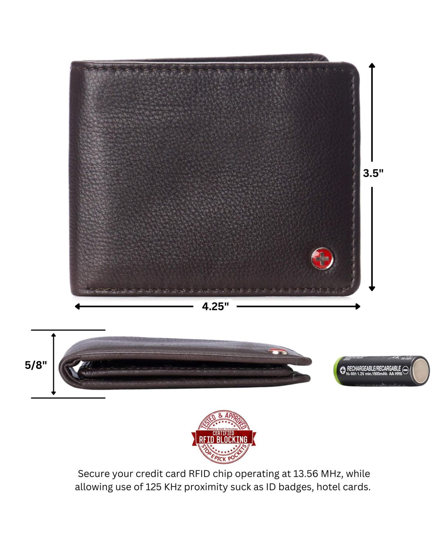 Men's Connor Executive Bifold Wallet | Business Passcase for Men | Premium Leather | Dual ID Windows | RFID Blocking | Gift Box Included