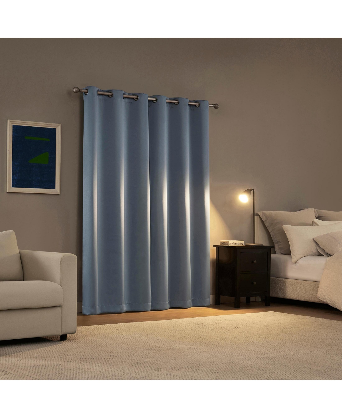 Sun Zero Sheridan Magnetic Closure Blackout Grommet Curtain Panel Pair