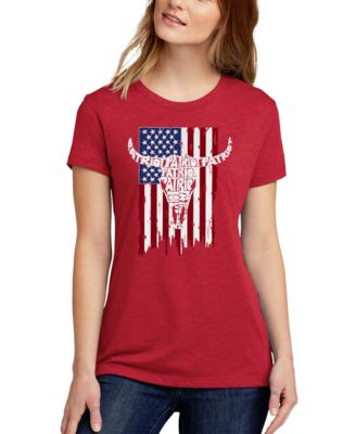 Women's Premium Blend Patriot Flag Word Art T-Shirt