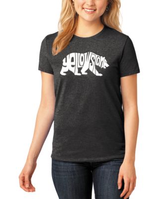 Women's Premium Blend Yellowstone Bear Word Art T-Shirt