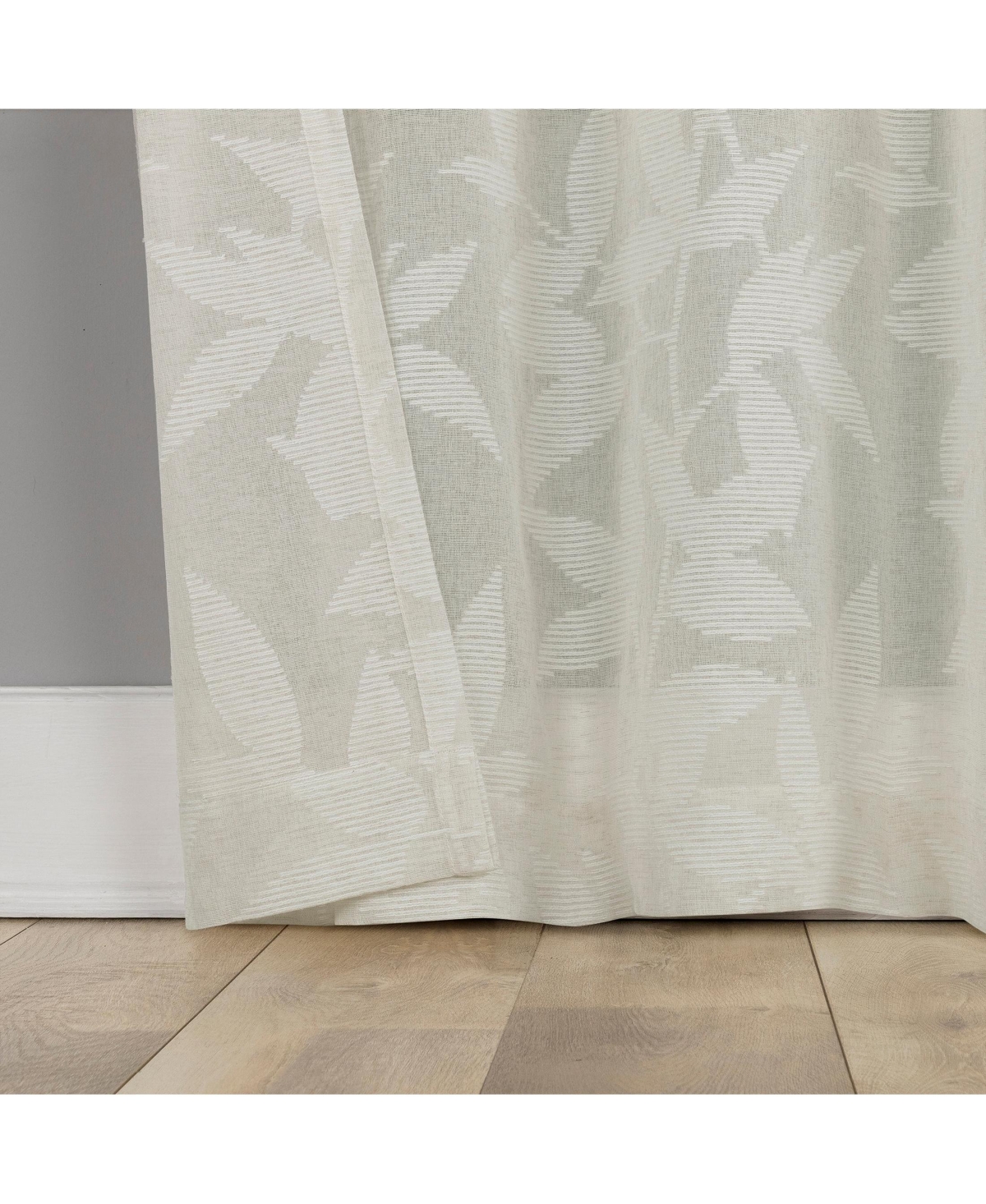 No. 918 Nadia Textured Botanical Semi-Sheer Grommet Curtain Panel