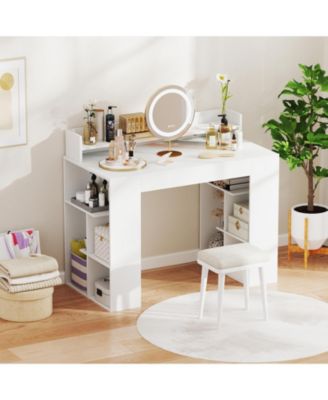 Computer Desk with Power Outlets and 2 Bookcases