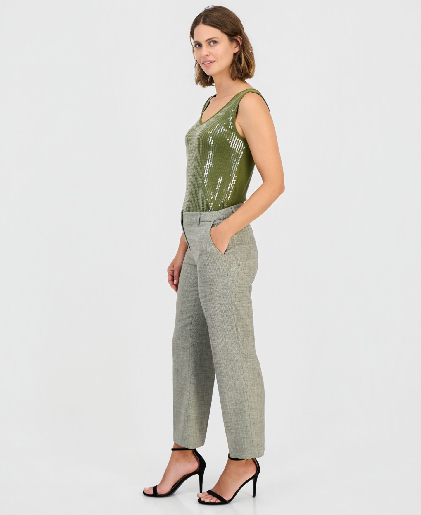 Женские брюки Anne Klein Straight-Leg Ankle, цвет: Разноцветный — фото 2