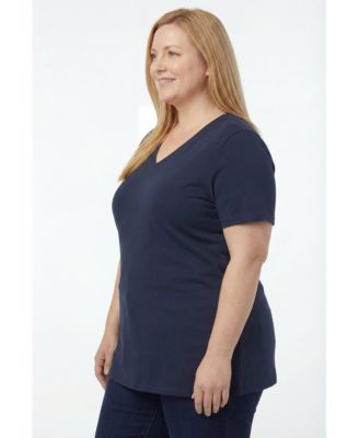 Women's Plus Size Perfect Short-Sleeve V-Neck Tunic Top