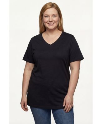 Women's Plus Size Perfect Short-Sleeve V-Neck Tunic Top