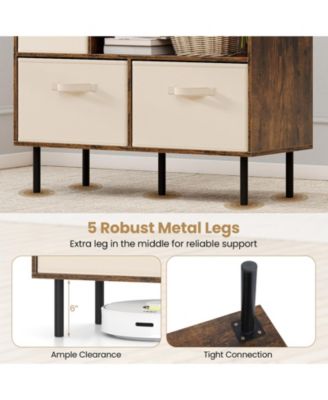 6-Cube Bookshelf with 3 Removable Folding Fabric Drawers for Living Room