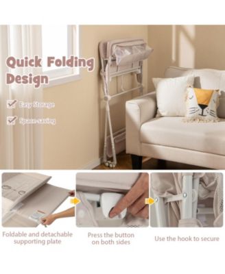 Portable Foldable Baby Changing Table with 3-Level Adjustable Height