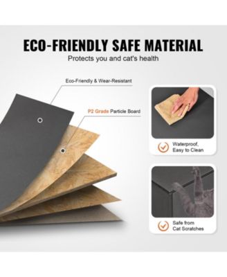 Wooden Cat Litter Box Enclosure Cabinet with Double Rooms for 2 Cats