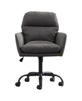 PU Leather Office Desk Chair - 360degree(s) Swivel, Height Adjustable, Thick Padded Seat, Ergonomic Computer Chair for Study Room