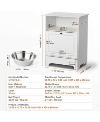 Elevated Pet Feeding Station with Storage for Small Dogs