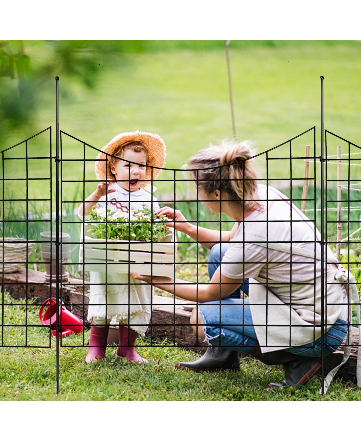 Inolait Metal Animal Barrier Fence for Outdoor Patio and Dog Containment