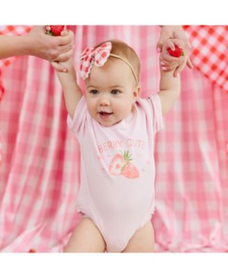 Baby Girls Berry Cute Strawberry Short Sleeve Romper