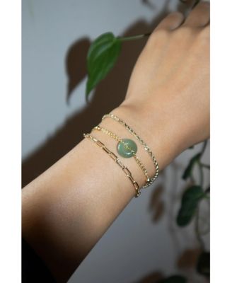 Coin - Green jade gold bracelet