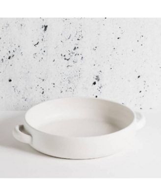 Stoneware Serving Plate With Handles 13.4"