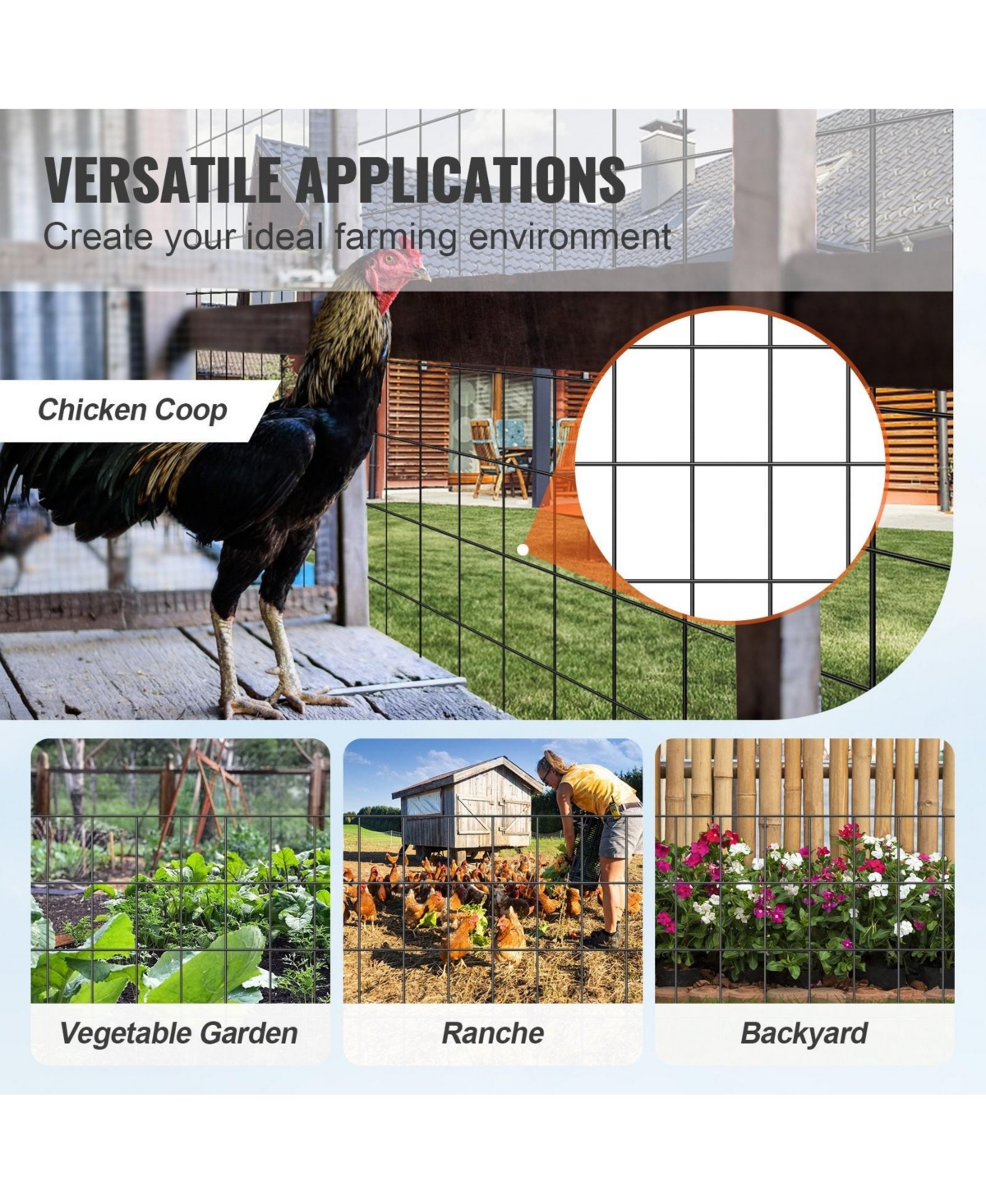 Sugift Galvanized Wire Mesh Roll Hardware Cloth for Chicken Coop Barrier